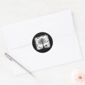 Schwarz-Weiß-Schmetterling-Silhouette Runder Aufkleber (Umschlag)