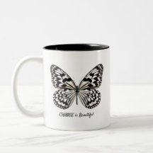 Schwarz-Weiß-Schmetterling-Tasse