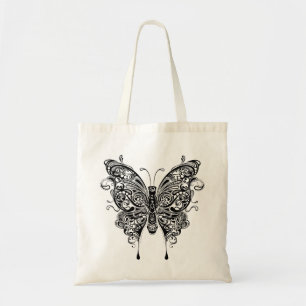 Schwarz-Weiß-Schmetterling Tragetasche