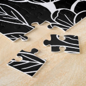 Schwarz-Weiß-Schmetterling und Blume in der Nacht Puzzle (Seite)