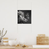 Schwarz-Weiß-Schmetterling und Blume Poster (Küche)