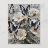 Schwarz-Weiß-Schmetterlinge auf weißen Blume, (Rückseite)