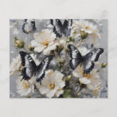 Schwarz-Weiß-Schmetterlinge auf weißen Blume, (Vorderseite)