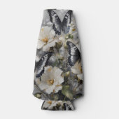 Schwarz-Weiß-Schmetterlinge auf weißen Blume, Flaschenkühler (Vorderseite)