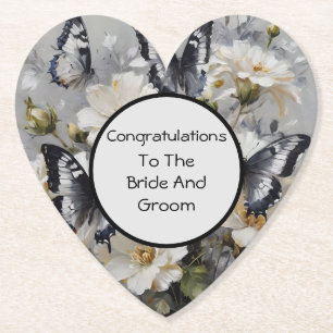 Schwarz-Weiß-Schmetterlinge auf weißen Blume, Untersetzer