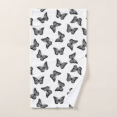 Schwarz-Weiß-Schmetterlinge Badezimmer Handtuch Se Badhandtuch Set (Handtuch)