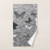 Schwarz-Weiß-Schmetterlinge Badhandtuch Set (Handtuch)