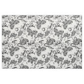 Schwarz-Weiß-Schmetterlinge & Blume-Muster Stoff (Fat Quarter (45,7 x 55,9 cm))