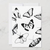 Schwarz-Weiß-Schmetterlinge Einladung (Rückseite)