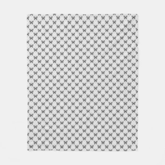 Schwarz-Weiß-Schmetterlinge Fleecedecke (Vorderseite)