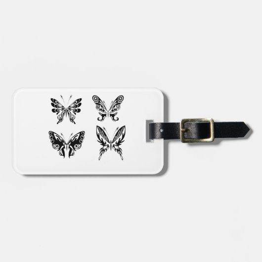 Schwarz-Weiß-Schmetterlinge Gepäckanhänger (Vorderseite horizontal)
