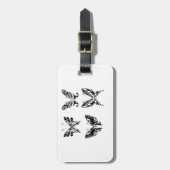 Schwarz-Weiß-Schmetterlinge Gepäckanhänger (Vorderseite vertikal)