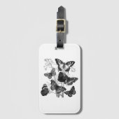 Schwarz-Weiß-Schmetterlinge Gepäckanhänger (Vorderseite Vertikal)