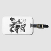 Schwarz-Weiß-Schmetterlinge Gepäckanhänger (Vorderseite (Horizontal))