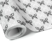 Schwarz-Weiß-Schmetterlinge Geschenkpapier (Rolleneckpunkt)