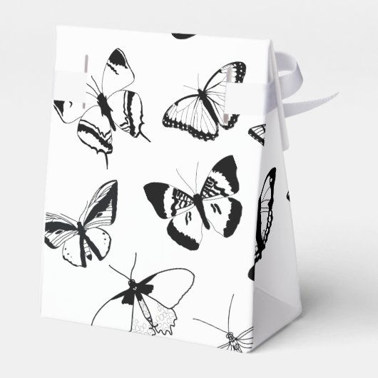 Schwarz-Weiß-Schmetterlinge Geschenkschachtel (Rückseite)