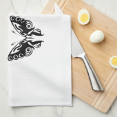 Schwarz-Weiß-Schmetterlinge Geschirrtuch (Viertel Falte)