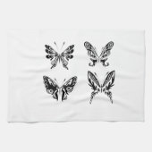 Schwarz-Weiß-Schmetterlinge Geschirrtuch (Horizontal)