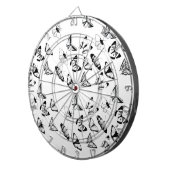 Schwarz-Weiß-Schmetterlinge-Hochzeit Dartscheibe (Vorderseite rechts)