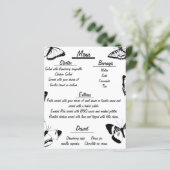 Schwarz-Weiß-Schmetterlinge-Hochzeitsmenü (Stehend Vorderseite)