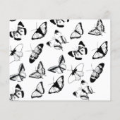 Schwarz-Weiß-Schmetterlinge-Hochzeitsmenü (Rückseite)
