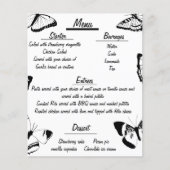 Schwarz-Weiß-Schmetterlinge-Hochzeitsmenü (Vorderseite)
