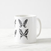 Schwarz-Weiß-Schmetterlinge Kaffeetasse (VorderseiteRechts)