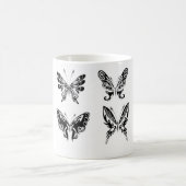 Schwarz-Weiß-Schmetterlinge Kaffeetasse (Mittel)
