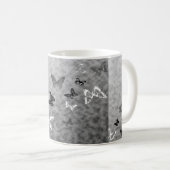 Schwarz-Weiß-Schmetterlinge Kaffeetasse (VorderseiteRechts)