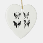 Schwarz-Weiß-Schmetterlinge Keramik Ornament (Rechts)