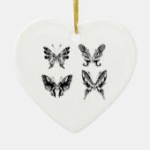 Schwarz-Weiß-Schmetterlinge Keramik Ornament (Vorne)