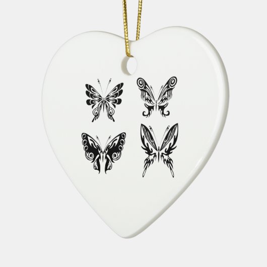 Schwarz-Weiß-Schmetterlinge Keramik Ornament (Links)
