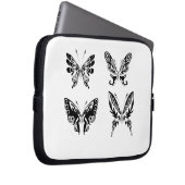 Schwarz-Weiß-Schmetterlinge Laptopschutzhülle (Vorne Rechts)