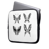 Schwarz-Weiß-Schmetterlinge Laptopschutzhülle (Vorderseite Links)