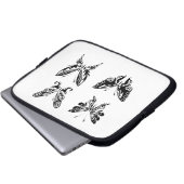 Schwarz-Weiß-Schmetterlinge Laptopschutzhülle (Vorne Knopf)