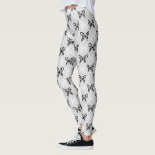 Schwarz-Weiß-Schmetterlinge Leggings (Links)