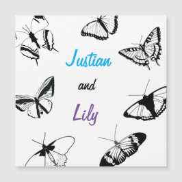 Schwarz-Weiß-Schmetterlinge Magneteinladung