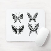 Schwarz-Weiß-Schmetterlinge Mousepad (Mit Mouse)