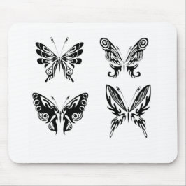 Schwarz-Weiß-Schmetterlinge Mousepad