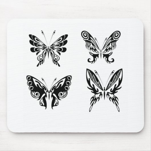 Schwarz-Weiß-Schmetterlinge Mousepad (Vorne)