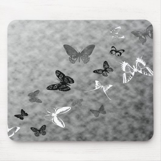 Schwarz-Weiß-Schmetterlinge Mousepad (Vorne)