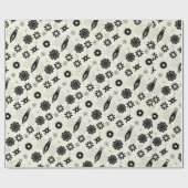 Schwarz-Weiß-Schmetterlinge nahtlos Geschenkpapier (Flach)