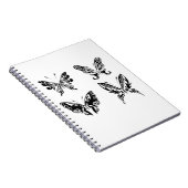 Schwarz-Weiß-Schmetterlinge Notizblock (Rechte Seite)