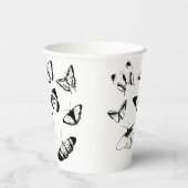 Schwarz-Weiß-Schmetterlinge Pappbecher (Rechts)