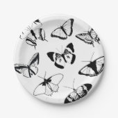 Schwarz-Weiß-Schmetterlinge Pappteller (Vorderseite)