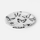 Schwarz-Weiß-Schmetterlinge Pappteller (Schrägansicht)