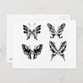 Schwarz-Weiß-Schmetterlinge Postkarte (Vorne/Hinten)