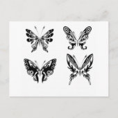 Schwarz-Weiß-Schmetterlinge Postkarte (Vorderseite)