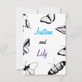 Schwarz-Weiß-Schmetterlinge Save The Date