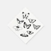 Schwarz-Weiß-Schmetterlinge Serviette (Ecke)